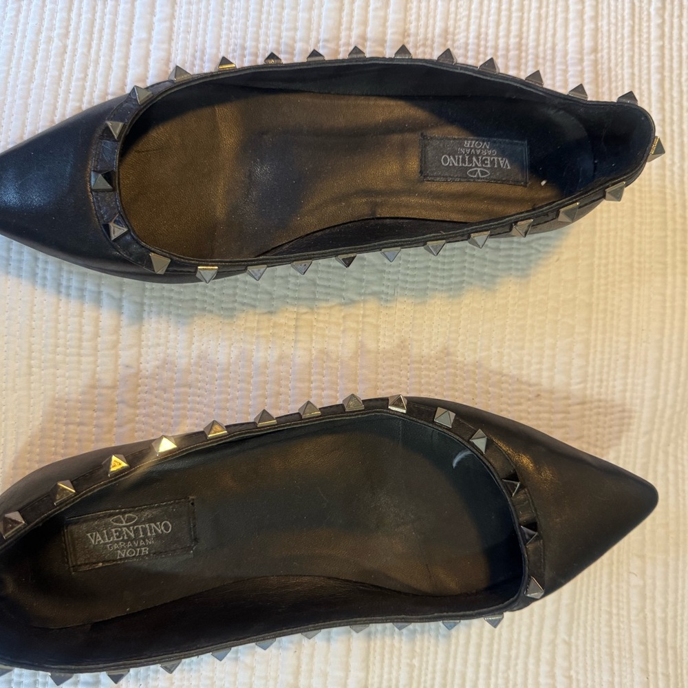 Valentino Black Studded Flats